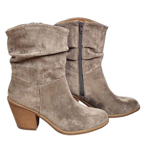 eurosoft Shoes - Eurosoft soft Teren slouchy boots pietra gray block heel zip up suede Size 11M